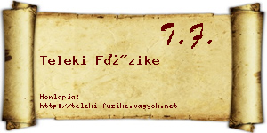 Teleki Füzike névjegykártya